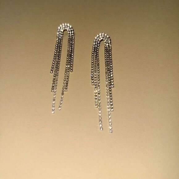 Rhinestone drop earrings N925 - Picture 2 of 5